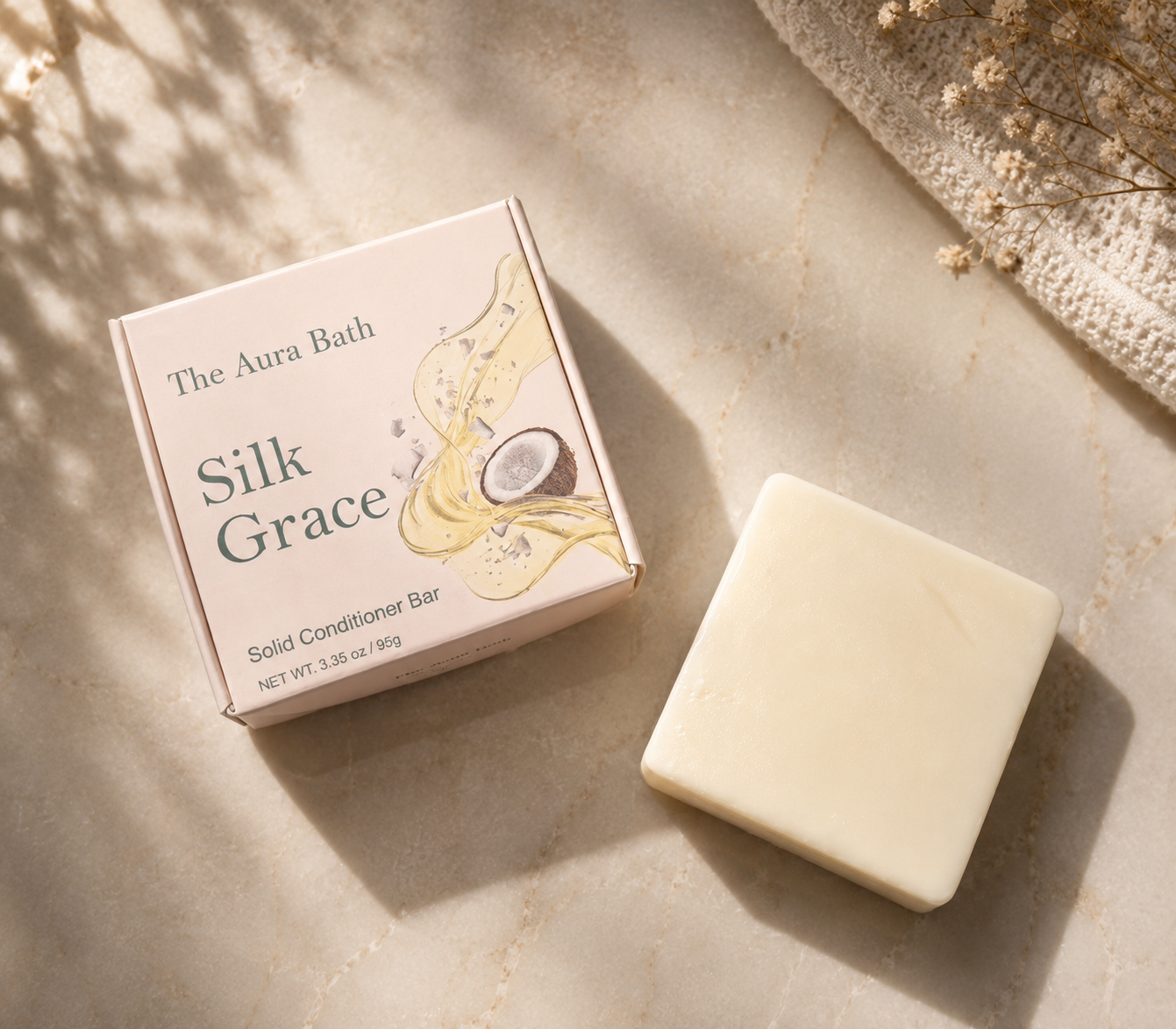 Silk Grace Solid Conditioner Bar – Alkali‑Free, Easy to Rinse‑Out