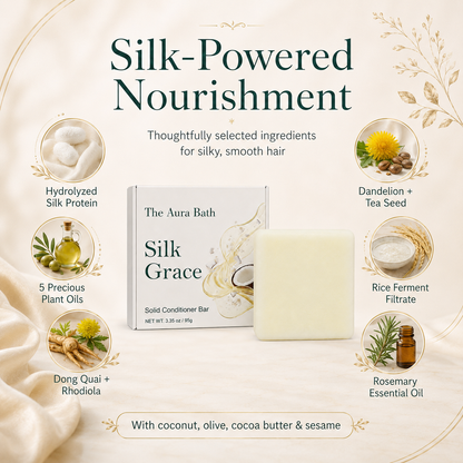 Silk Grace Solid Conditioner Bar – Alkali‑Free, Easy to Rinse‑Out