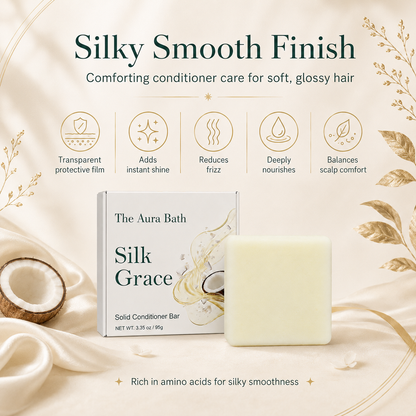 Silk Grace Solid Conditioner Bar – Alkali‑Free, Easy to Rinse‑Out