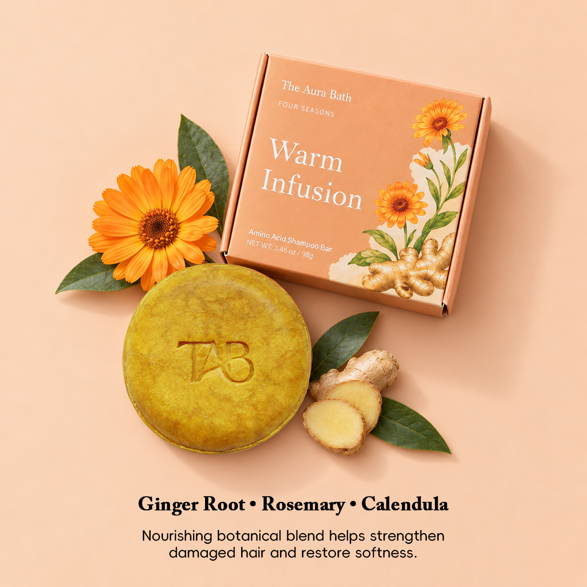 Warm Infusion Shampoo Bar For Dry, Damaged & Color-Treated Hair