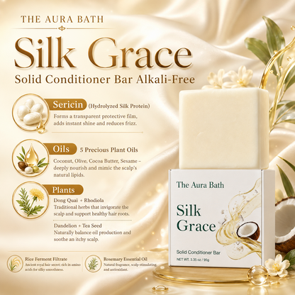 Silk Grace Solid Conditioner Bar – Alkali‑Free, Easy to Rinse‑Out